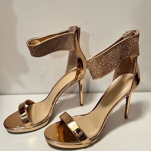 Bling rose gold heels